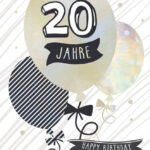 CACTUS verjaardagskaart 'Luchtballon' - 20e verjaardag