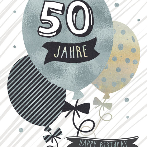 CACTUS verjaardagskaart 'Luchtballon' - 50e verjaardag