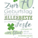 CACTUS verjaardagskaart 'Klavertje' - 70e verjaardag