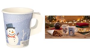 PAPSTAR kartonnen beker met oor 'Snowtime', 0,2 l