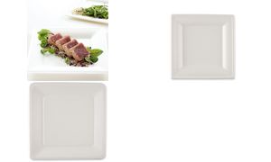 NATURE Star suikerriet-bord, vierkant, 200 x 200 mm, wit