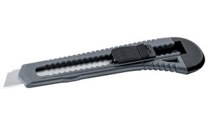 WESTEX afbreekmes, kunststof, blad: 18 mm, grijs WESTEX afbreekmes, kunststof, blad: 18 mm, grijs