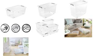 Opbergbox 'leo', 74 liter, transparant