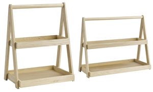 APS Etagère VALO, 2-laags, eikenkleur, 350 x 265 x 445 mm