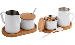 APS melk- en suikerset MILURO, rvs wit, 5-delig APS melk- en suikerset MILURO, rvs wit, 5-delig