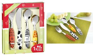 Esmeyer 4-delig kinderbestek SAFARI, roestvrij staal 18/0 Esmeyer 4-delig kinderbestek SAFARI, roestvrij staal 18/0