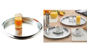 Esmeyer dienblad VENGA, rond, zilver Esmeyer dienblad VENGA, rond, zilver