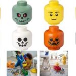 LEGO Opbergdoos Minifiguur Hoofd Geel Blije Jongen 8,5 Liter Stapelbaar