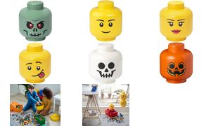 LEGO Opbergbox Hoofd Meisje, Groot, 8,5 Liter, Geel