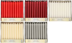 STARPAK Tafelkaarsen, 21 mm, wit, set van 30