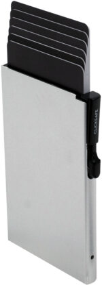 CLICKSAFE Kaarthouder SLIM met klikknop, zilver
