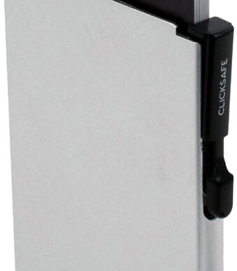 CLICKSAFE Kaarthouder SLIM met klikknop, zilver