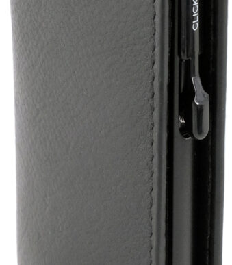 CLICKSAFE Slanke portemonnee met kaarthouder, nappaleder, zwart