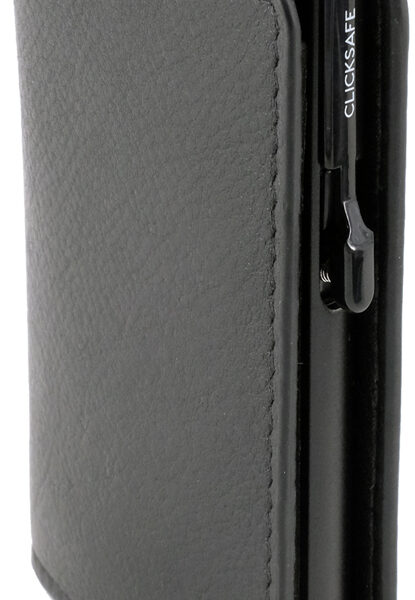CLICKSAFE Slanke portemonnee met kaarthouder, nappaleder, zwart