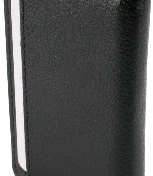 CLICKSAFE Slanke portemonnee met kaarthouder, nappaleder, zwart