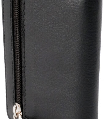 CLICKSAFE Slanke portemonnee met kaarthouder, nappaleder, zwart