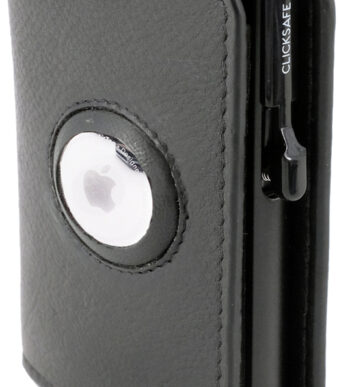 CLICKSAFE SLIM portemonnee met AirTag-vak, nappaleer, zwart