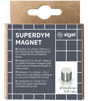 Sigel Neodymium Designmagneten Cilinder 'Strong' C5, set van 5