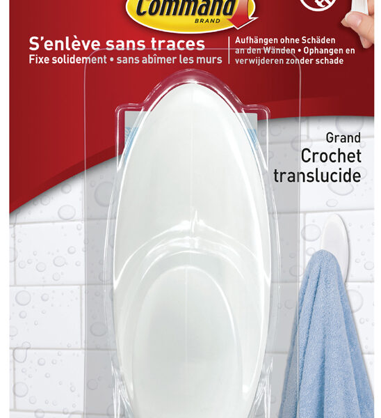 3M Command Badhaak, Kunststof, Maat: Groot, Wit