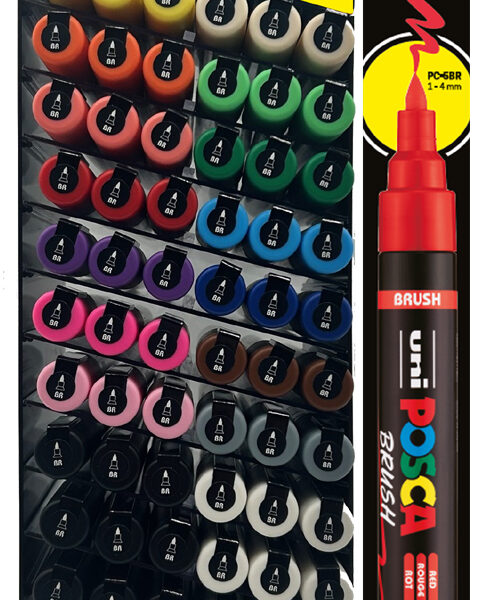 POSCA Brushpenselen PC5M, display met 60 stuks