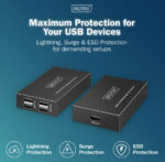 DIGITUS USB 2.0 Verlenger, USB-A, 4 Poorten, zwart