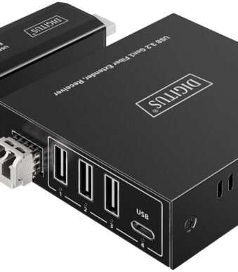DIGITUS USB 3.2 Gen1 Extender, 4 poorten, glasvezel, 300 m