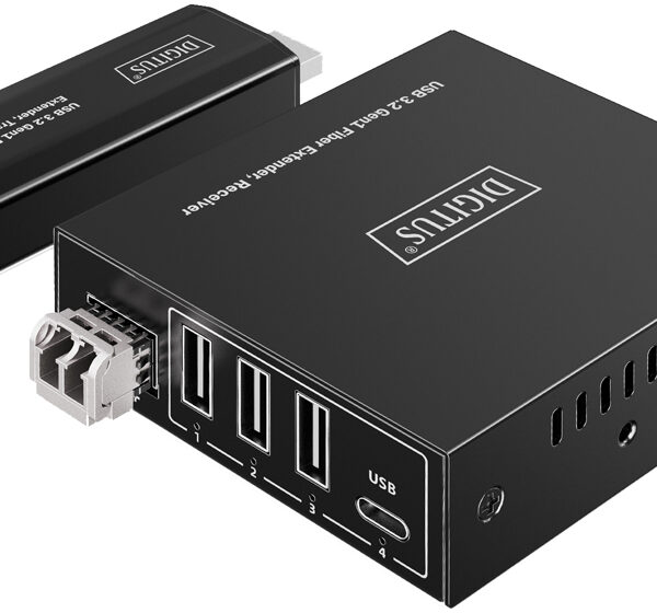 DIGITUS USB 3.2 Gen1 Extender, 4 poorten, glasvezel, 300 m