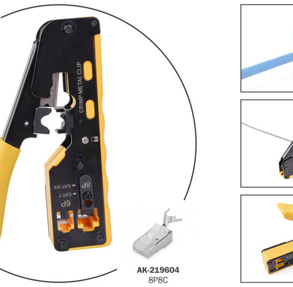 DIGITUS multimodulaire krimptang pass through voor modulaire en coaxiale connectoren