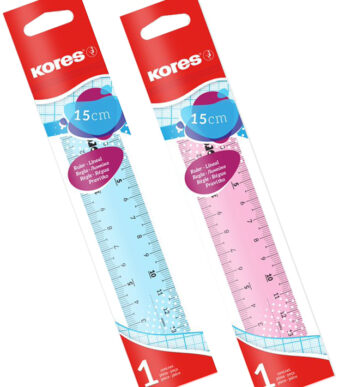Kores liniaal, 150 mm, transparant, kleurassortiment