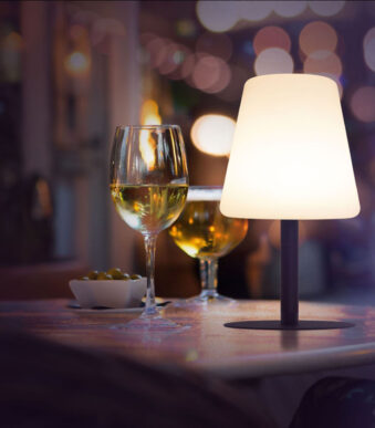 Securit Michelle LED tafellamp met accu, zwart/wit