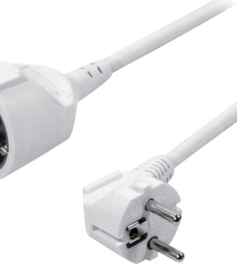 LogiLink Verlengsnoer met randaarde, 3,0 m, wit