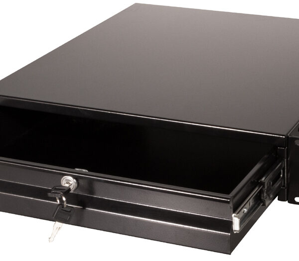 LogiLink 19" uitschuifbare lade, 2 HE, zwart (RAL9004)