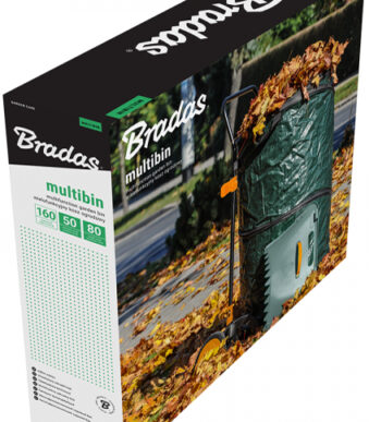 Bradas rijdbare bladenverzamelaar inklapbaar 160 liter met wielen