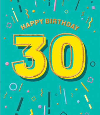 SUSY CARD verjaardagskaart 30 jaar met foliedruk