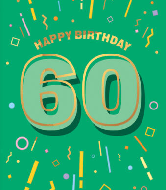 SUSY CARD Verjaardagskaart 60 jaar met foliedruk