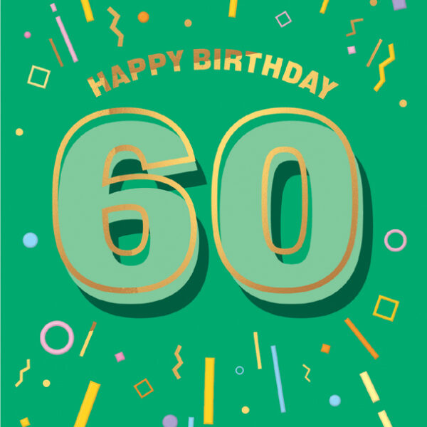 SUSY CARD Verjaardagskaart 60 jaar met foliedruk