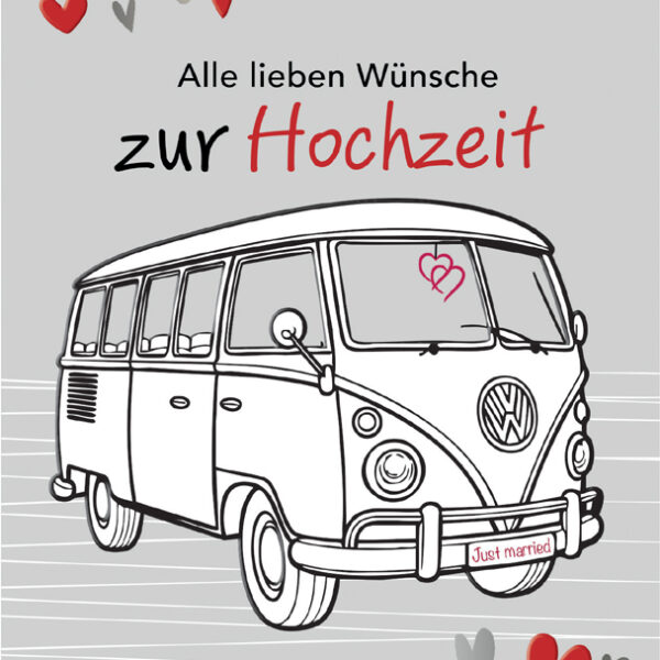 SUSY CARD trouwkaart VW Bus