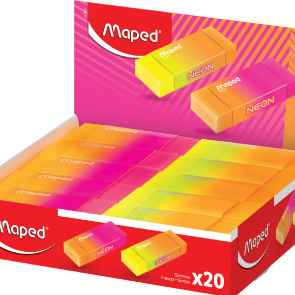 Maped Neon gum van kunststof, display van 20 stuks