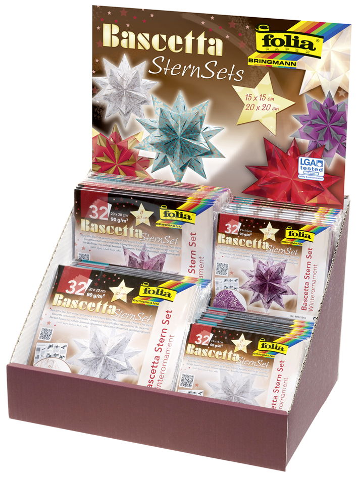 Folia vouwblaadjes Bascetta-sterren II toonbankdisplay Folia vouwblaadjes Bascetta-sterren II toonbankdisplay