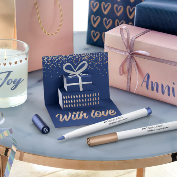 FABER-CASTELL Creative Marker GOLDFABER, 6-delig etui Happy Celebration