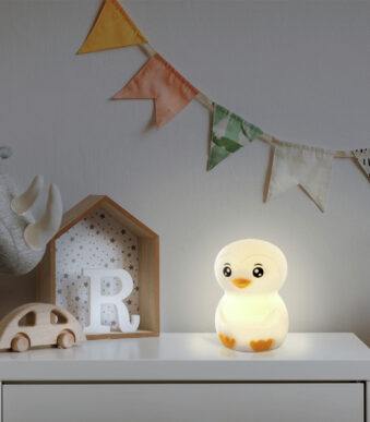 ANSMANN Siliconen Nachtlampje Pinguïn Leon, wit