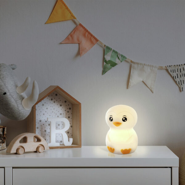 ANSMANN Siliconen Nachtlampje Pinguïn Leon, wit