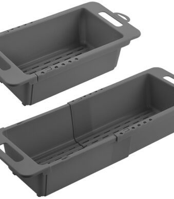 Metaltex afdrukrek uitschuifbaar, kunststof grijs voor spoelbak