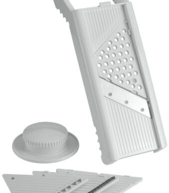 Metaltex universele rasp Mandolino met 4 inzetstukken, wit