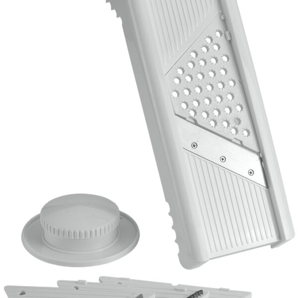 Metaltex universele rasp Mandolino met 4 inzetstukken, wit