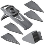 Metaltex universele rasp Slice-V met 5 inzetstukken, grijs