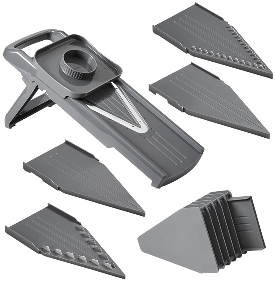 Metaltex universele rasp Slice-V met 5 inzetstukken, grijs Metaltex universele rasp Slice-V met 5 inzetstukken, grijs