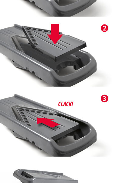 Metaltex universele rasp Slice-V met 5 inzetstukken, grijs