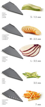 Metaltex universele rasp Slice-V met 5 inzetstukken, grijs