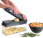 Metaltex 12-in-1 groente- en fruitsnijder Slice-Cube, grijs